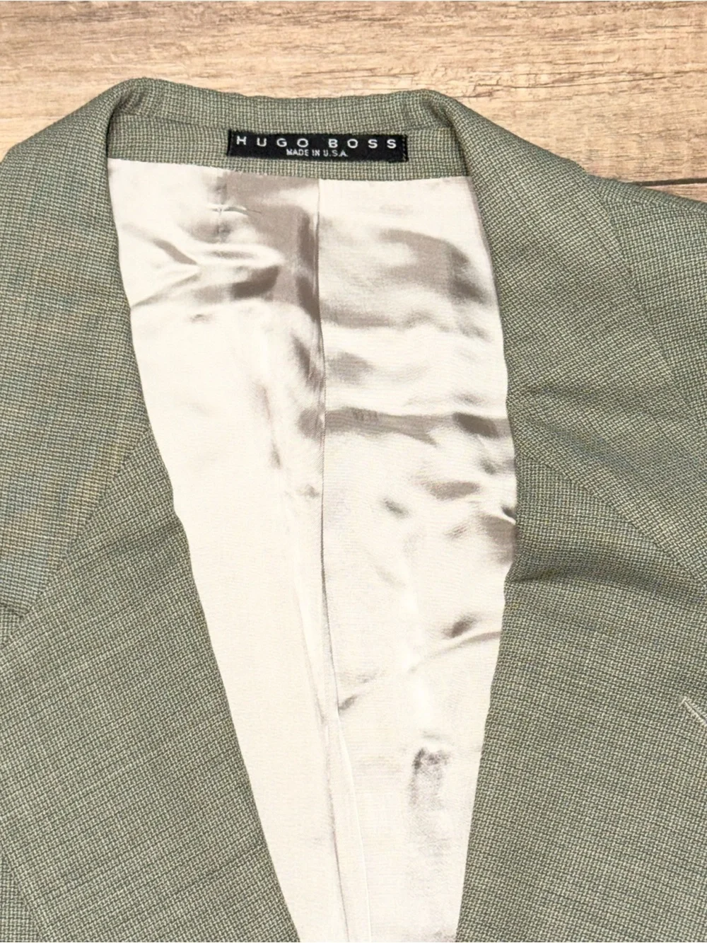Hugo Boss Bigsby & Kruthers Wool Dark Tan USA Made Vintage 90s Blazer Mens 48R